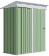 Casute de gradina de mici dimensiuni, din otel,cu usa cu blocare, 161x95x163/181cm, verde | Aosom Romania