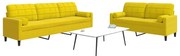 vidaXL Set de canapele cu perne/rulouri, 2 piese, galben, catifea