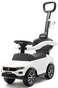 Mașinuță Baby Mix Volkswagen T-ROC pentru copii cu bară de ghidare, alb