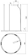 Lustră LED pe cablu UNION Redo 01-2207 LED/50W/230V 3000K d. 90 cm negru