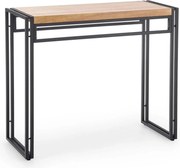 Consola BOLIVAR KN1, stejar auriu/negru, 90x35x76 cm