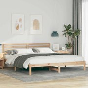 vidaXL Cadru de pat cu headboard Maro 180 x 200 cm Lemn masiv de pin