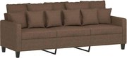 vidaXL Canapea cu 3 locuri, maro, 180 cm, material textil