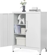 Dulap metalic multifuncțional RAVEN, 40x80x90 cm, gri SongmicsHome