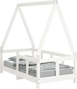 vidaXL Cadru de pat pentru copii, alb, 70x140 cm, lemn masiv de pin
