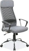 Scaun de birou Q-345, gri, stofa mesh/metal/plastic, 62x49x118/128 cm