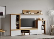 Set Mobilier Living Alb cu Stejar Auriu Sam-C15