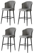 Set de scaune de bar Rubi Grey and Black, 4 buc., 4 buc