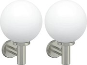 vidaXL Lumină de perete pentru exterior 2 pcs Argintiu 28 x 25 x 38 cm