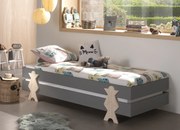 Set 4 paturi stivuibile pentru copii MODULO, 90 x 200 cm, cu picioare în formă de zâmbet – Vipack