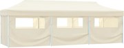 vidaXL Cort de petrecere pliabil cu 8 pereți laterali, crem, 870x291x315 cm