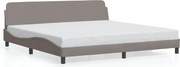 vidaXL Cadru de pat, Dover, gri taupe, 200x200 cm, textil