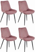 Set 4 Scaune Bucatarie/Dining Rokko Roz Catifea
