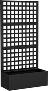 Outsunny Jardinieră cu spalier, paravan de intimitate, pat ridicat pentru grădină din oțel galvanizat, pentru plante cățărătoare, 89x40x178cm, negru | Aosom Romania