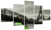 Tablou cu turnul Eiffel și mașina verde (125x70 cm), în 40 de alte dimensiuni noi