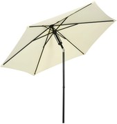 Outsunny Umbrelă de Soare pentru Grădină, Material Poliester și Structură Metalică cu 6 Bare, Ø262x243cm, Bej și Negru | Aosom Romania