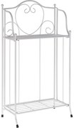 Suport de flori din metal Florența alb, 34 x 65 x18 cm