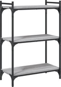 vidaXL Bibliotecă cu 3 niveluri gri sonoma 60x30x86 cm lemn compozit