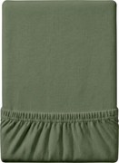 Cearsaf jersey EXCLUSIVE verde inchis 90x200 cm, 100% bumbac