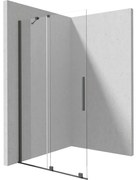 Paravan dus sticla securizata walk-in cu usa glisanta, 100x195 cm, titan, Deante Prizma Titan mat, 1000x1950 mm