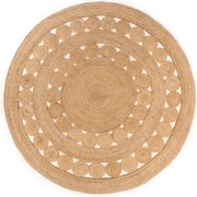 vidaXL Covor din iută cu design împletit, 240 cm, rotund