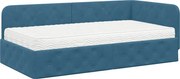 vidaXL Cadru de pat colțar albastru 90 x 190 cm Catifea