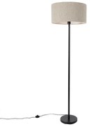 Lampă de podea neagră cu abajur bouclé taupe 50 cm - Simplo