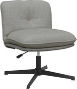 vidaXL Scaun de birou pivotant, gri deschis, material textil