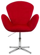 Scaun accent rosu din catifea, modern si rotativ REL 406