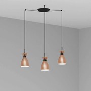 Lustra suspendata cu 3 pendule RETRO cupru