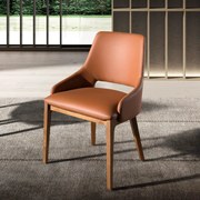 Scaun design LUX, Nuc, Piele sintetica, Brown