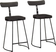 vidaXL Scaune de bar 2 buc Negru 49x43x88 cm lemn masiv de mango