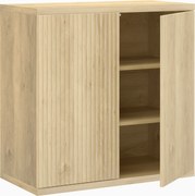 HOMCOM Bufet living, corp de depozitare modern cu uși cu închidere silențioasă și rafturi reglabile, 78 x 39 x 79 cm, stejar | Aosom Romania