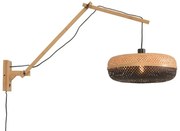 Aplica cu brat articulat din bambus PALAWAN L natur/ negru 40x15cm