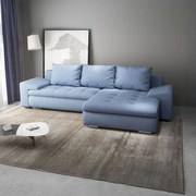 Colțar extensibil dumonde cu ladă de depozitare si sezut confortabil din spuma high-density, Leonardo Enjoy Albastru 260x185 cm II