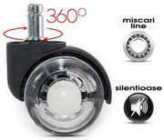 Role duble transparente din silicon pentru scaun birou