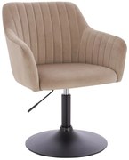 HR190N Scaun Latte din Catifea cu Bază Neagră