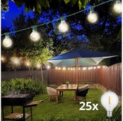Brilagi - Ghirlandă LED de exterior GIRLANDA, 25 x E12, 20 m, verde, IP44, alb cald