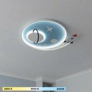 Brilagi Plafonieră LED pentru copii STARSHIP, 64W, 230V, 3000/4500/6000K, albastru