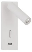 Aplica cu reader LED directionabil si USB Charger Fuse alba NVL-9170101