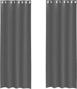 vidaXL Perdele Voile cu Oelii 2 buc Gri Inchis 140x260 cm