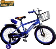 Bicicleta copii Caraiman 16 inch, roti ajutatoare, cos fata si bidon apa, albastru