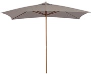 Outsunny Umbrelă de Grădină 2x3m Parasolar Impermeabil din Lemn Lacuit cu Copertină Detașabilă Gri | Aosom Romania