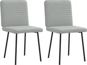 vidaXL Scaune de sufragerie, 2 buc., gri deschis, catifea