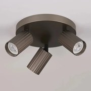 Aplica cu 3 spoturi din aluminiu canelat Anna bronz