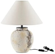 Veioza decorativa, Ceramica, Tesatura, Alb, LUPE