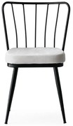 Scaune de dining alb-negru 2 buc. din metal Yildiz – Kalune Design