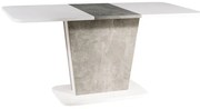 Masă de sufragerie extensibilă 110-145 cm Caridad (alb mat + gri) (pentru 4 până la 6 persoane). Promo -6%. 1050002