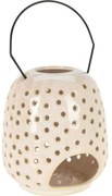 Felinar ceramic Dots crem, 15 x 23 cm
