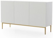 Comodă Nicole 150 cm - Mat alb / picioare aurii